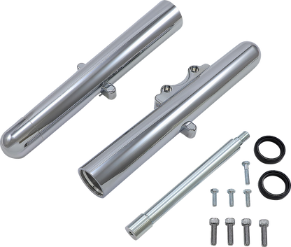 Arlen Ness Chrome Fork Hot Legs Deep Cut Single Disc for 2008-13 Harley Touring