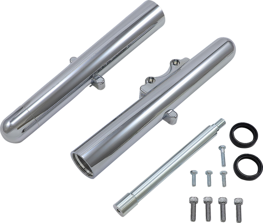 Arlen Ness Chrome Fork Hot Legs Deep Cut Single Disc for 2008-13 Harley Touring
