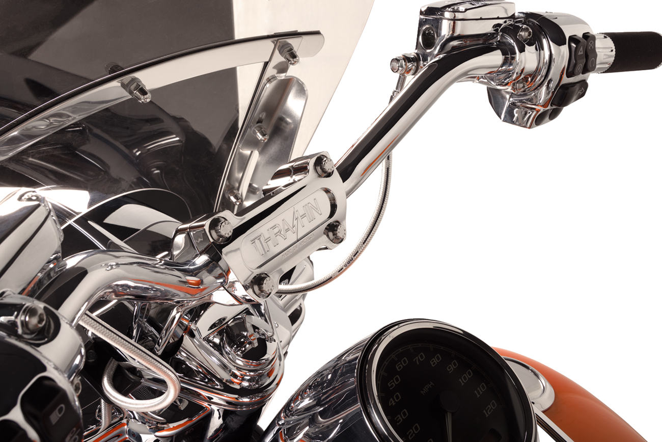 Thrashin Supply Chrome 6.5" Pullback Motorcycle Handlebar Risers for Harley
