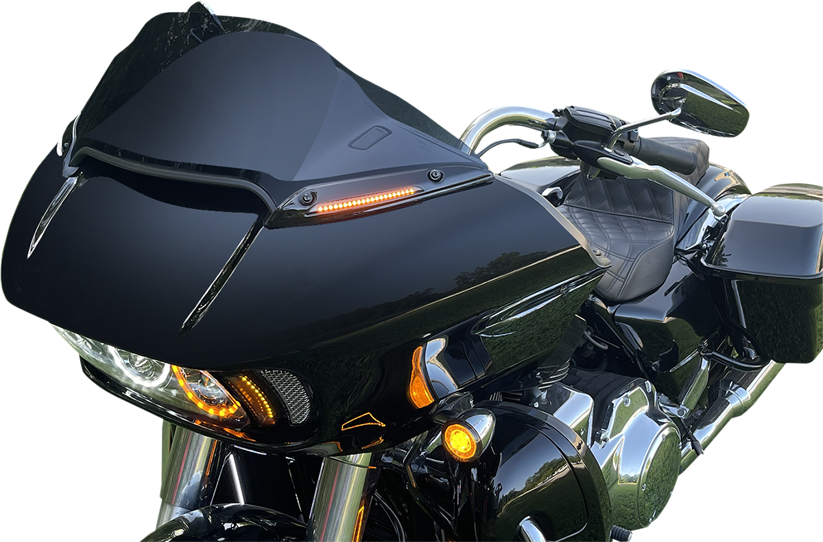 Custom Dynamics LED Windshield Turn Signal Trim Kit 2015-2024 Harley Road Glide