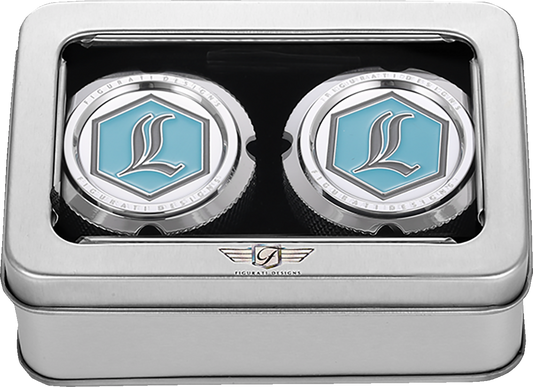 Figurati Designs Legend Logo Front Axle Nut Covers for 2002-2022 Harley Davidson