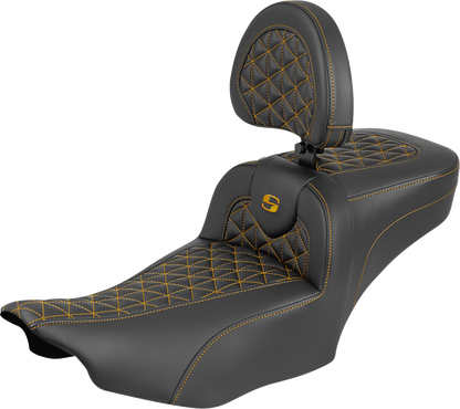 Saddlemen Roadsofa Gold Tri Grip Extended Seat Backrest for 23-25 Harley Touring