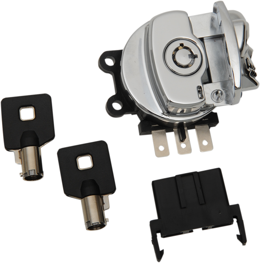 Drag Specialties Chrome Skull Ignition Switch 1999-2013 Harley Dyna Touring FXST