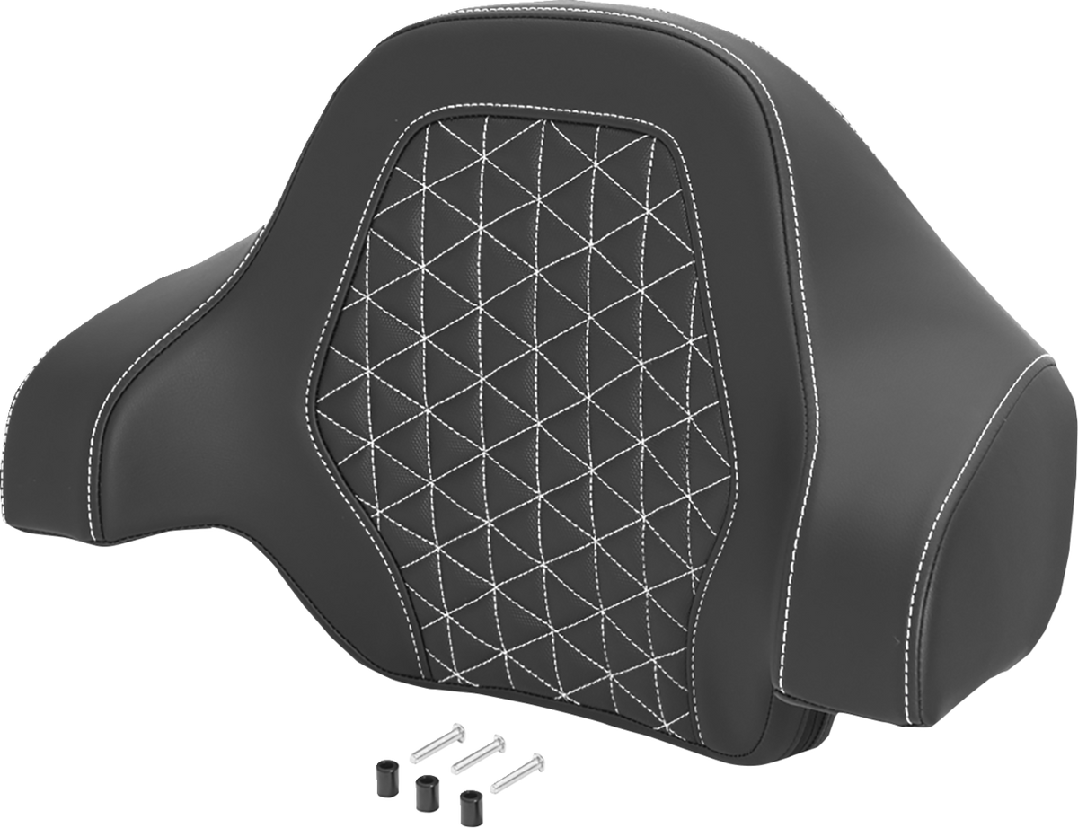 Saddlemen White Tri Gripper Deluxe Sissy Bar Tour Pack Backrest Pad for Harley