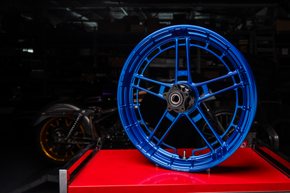 Arlen Ness Flatline Blue 21" x 3.5" Front Motorcycle Wheel for Harley Davidson