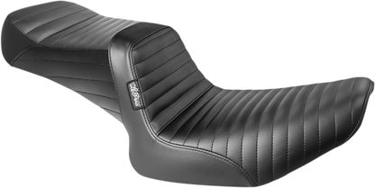 Le Pera Tailwhip Pleated Black 2-Up Seat 1982-1994 Harley FXRC FXRS FXR FXRDG