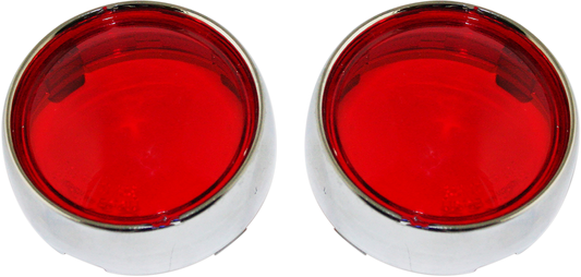 Custom Dynamics Chrome Red Lens Bullet Turn Signal Bezel for Harley Davidson