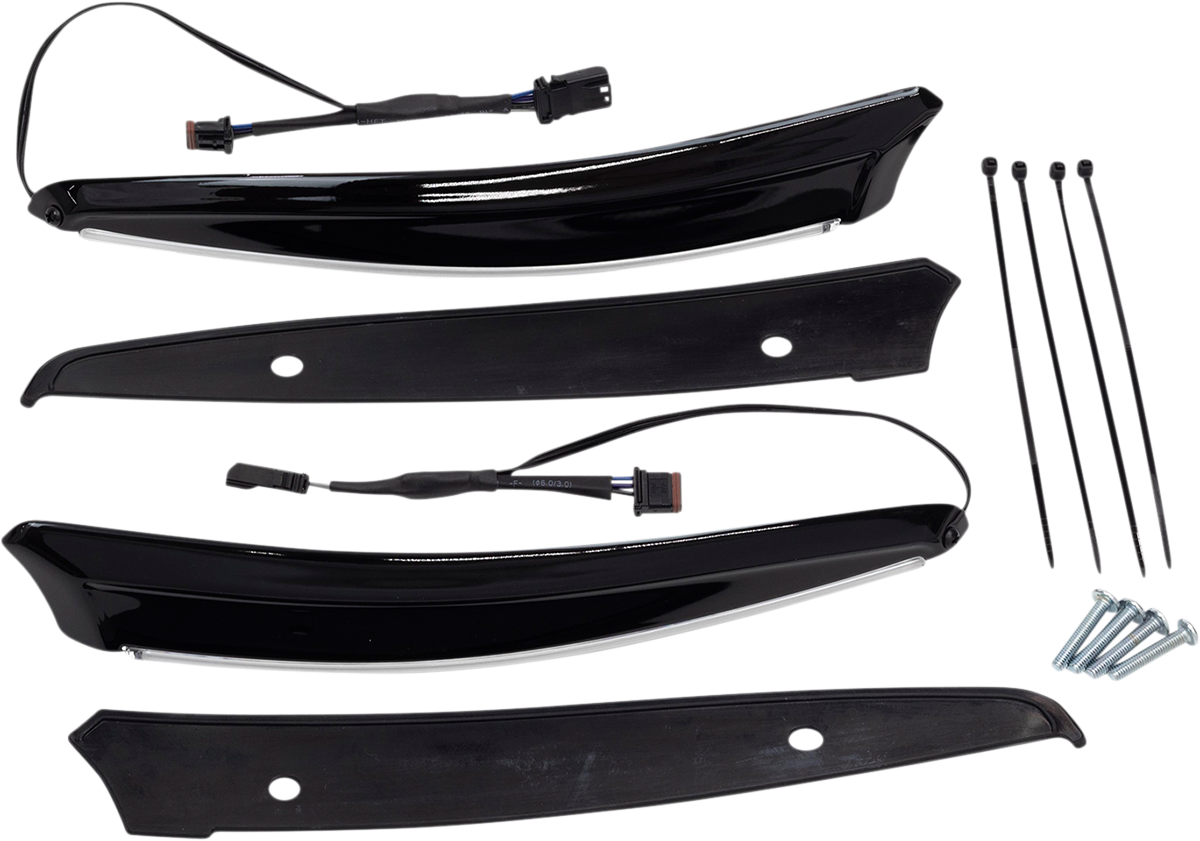 Ciro Horizon LED Turn Signal Windshield Trim 2015-2024 Harley Road Glide FLTRU