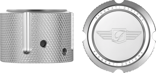 Figurati Designs Chrome Front Axle Nut Covers for 2002-2022 Harley Davidson