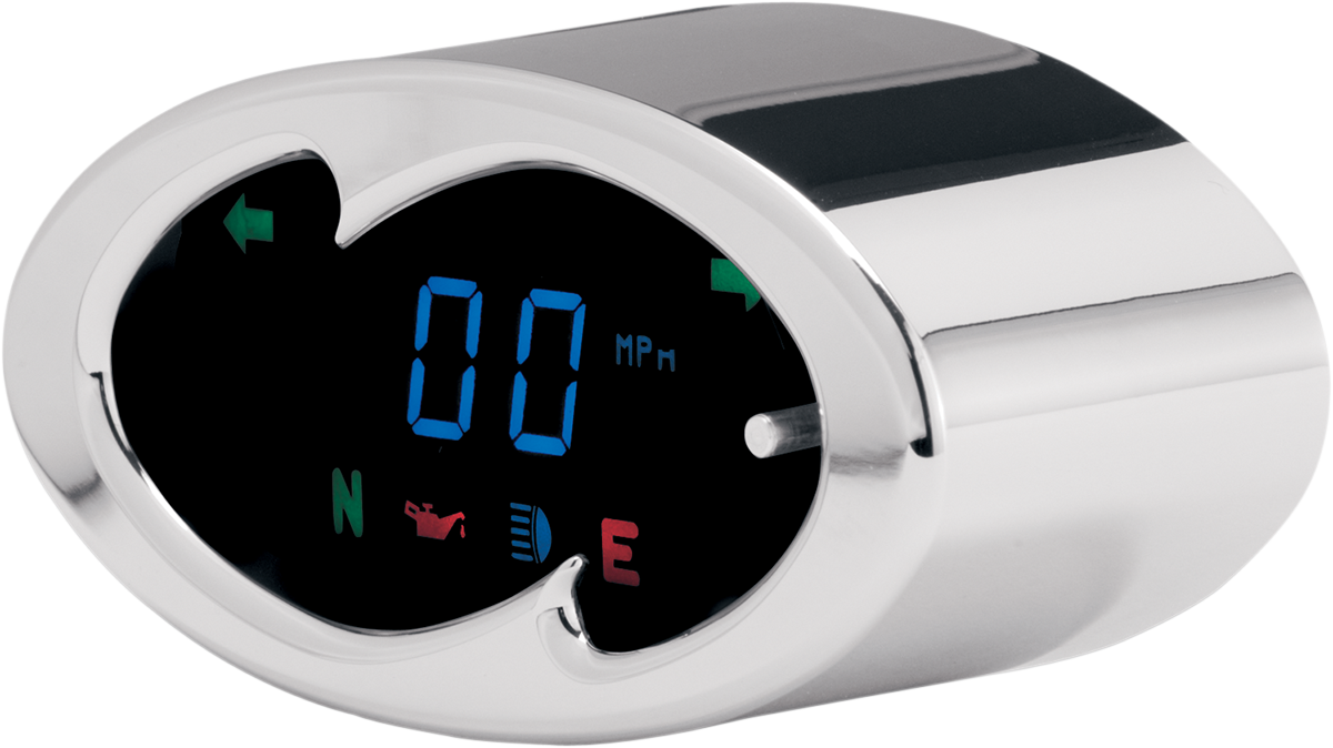 Dakota Digital Chrome 5000 Electronic Blue Oval Motorcycle Speedo Odometer