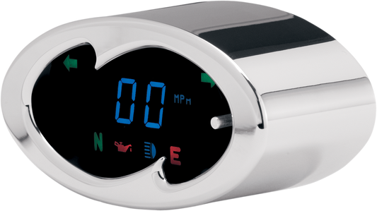 Dakota Digital Chrome 5000 Electronic Blue Oval Motorcycle Speedo Odometer