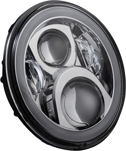 Custom Dynamics ProGlow Chrome 7" Motorcycle LED Headlight 94-13 Harley Touring