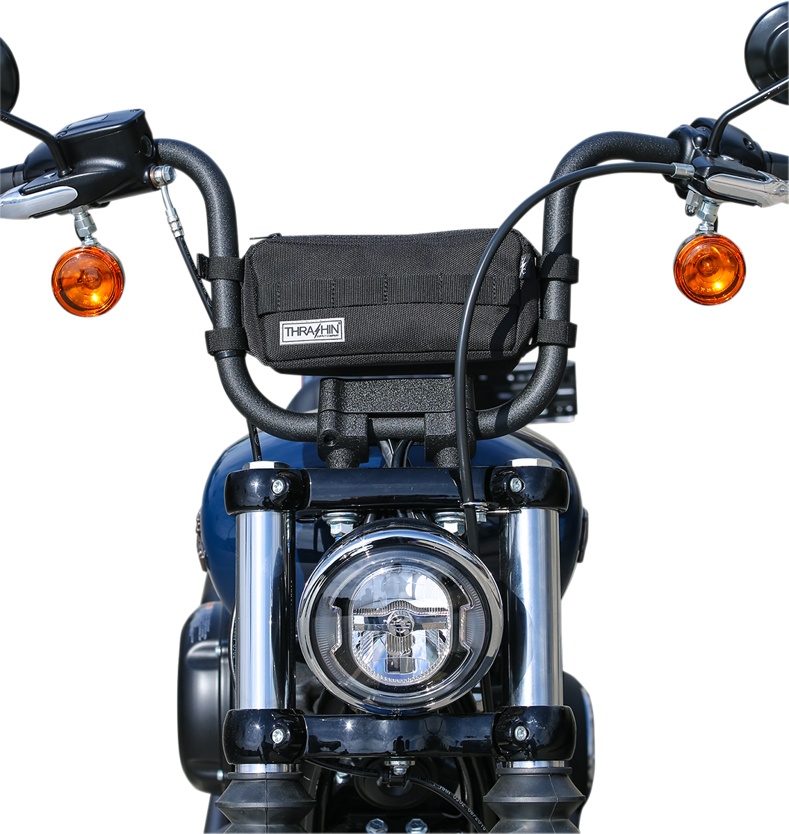 Thrashin Black Motorcycle Handlebar Storage Bag for Harley Davidson THB-0002