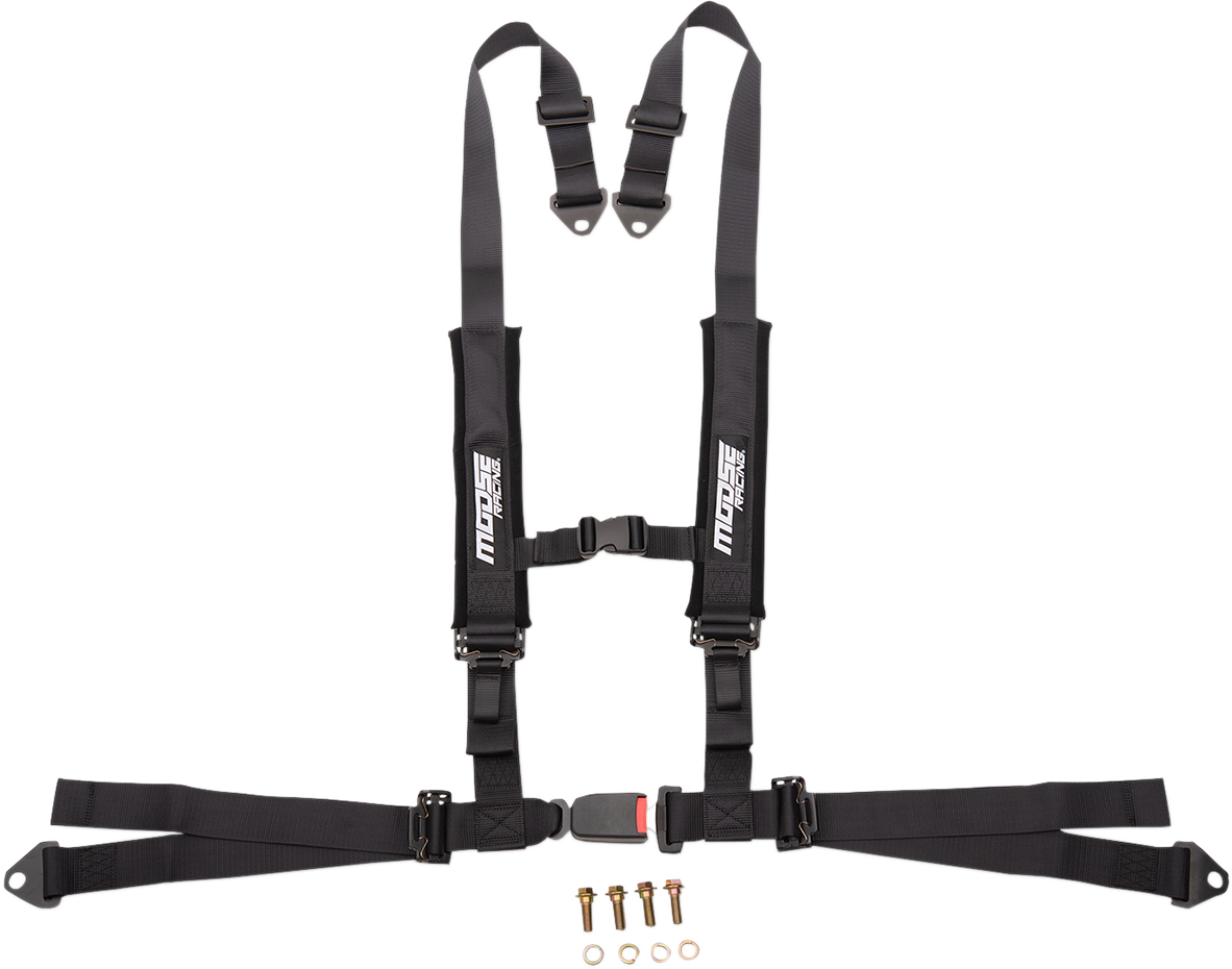 Moose Utility UTV Black 4 Point Seat belt Harness Restraint Safety System