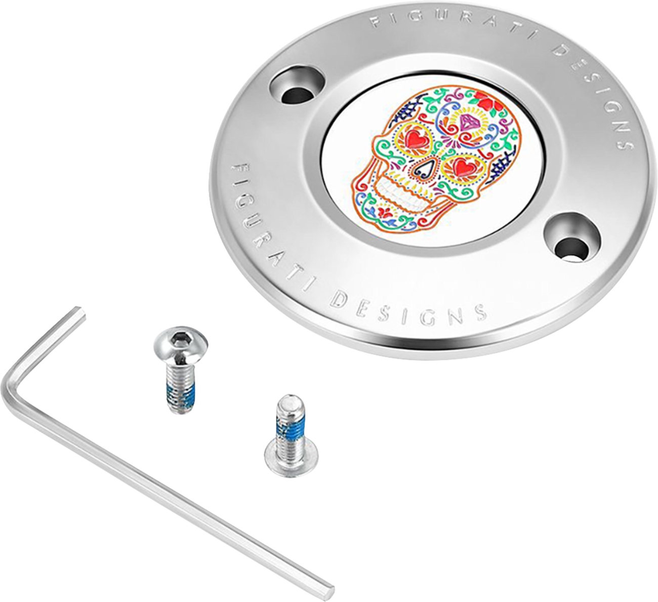 Figurati Designs Sugar Skull 2 Hole Timing Cover for 2017-2023 Harley Davidson