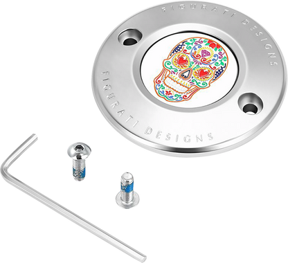 Figurati Designs Sugar Skull 2 Hole Timing Cover for 2017-2023 Harley Davidson
