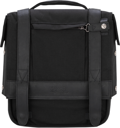 Burly Brand Voyager Cordura Black Leather Universal Motorcycle Saddlebag