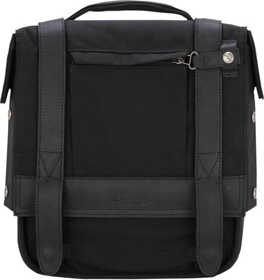 Burly Brand Voyager Cordura Black Leather Universal Motorcycle Saddlebag