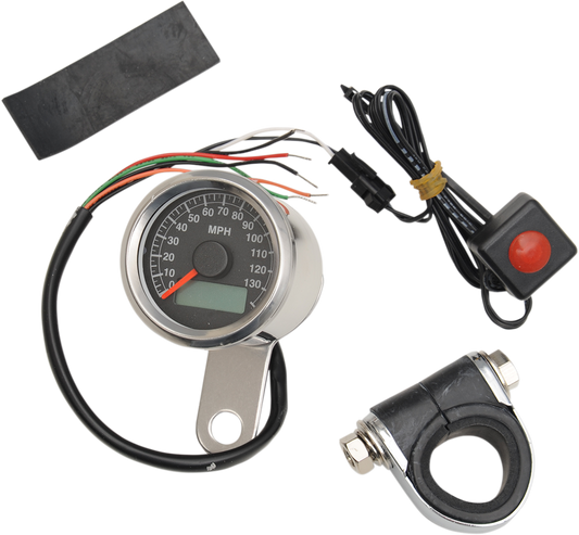 Drag Specialties Programmable Mini Electronic Black Ace Speedo 1.87" Harley