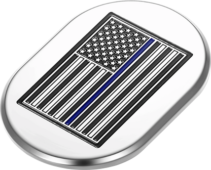 Figurati Blue Line Flag Left Side Chrome Antenna Insert 2009-2023 Harley Touring