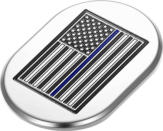 Figurati Blue Line Flag Left Side Chrome Antenna Insert 2009-2023 Harley Touring