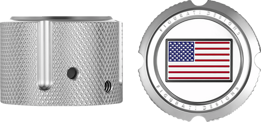 Figurati Designs American Flag Front Axle Nut Chrome Covers for 2002-22 Harley