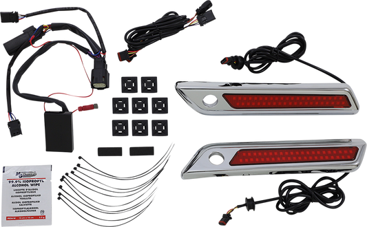 Custom Dynamics Chrome Saddlebag Latch Accent Lights 2014-2024 Harley Touring