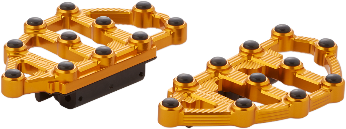 Arlen Ness MX Gold Passenger Floorboards for 1980-2024 Harley Touring Softail