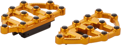 Arlen Ness MX Gold Passenger Floorboards for 1980-2024 Harley Touring Softail