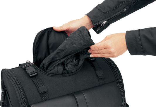 Saddlemen Universal Motorcycle Leather Zipper Sissy Backrest Bar Bag Harley
