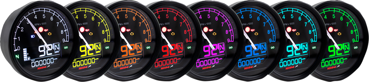 Koso TNT-05 D80 Electronic Motorcycle 3.75" Speedometer Tachometer Gauge Kit