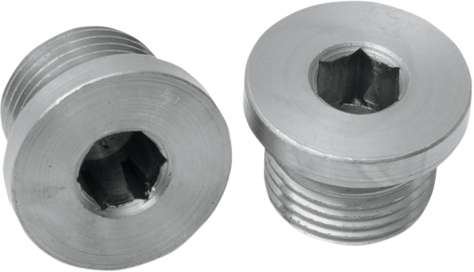Bassani Chrome 18mm Exhaust O2 Sensor Port Plugs fits Harley Davidson