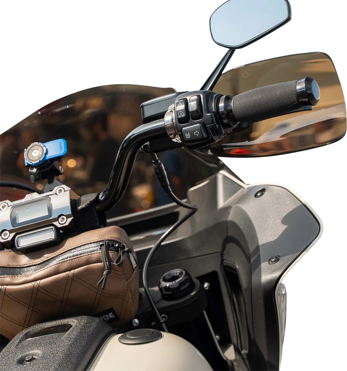 Klock Werks Flare Bronze Hand Guards fits 1982-2025 Harley Davidson Cable Clutch