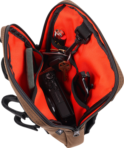 Thrashin Supply Brown Motorcycle Handlebar Storage Bag Slim for Harley THB-0032