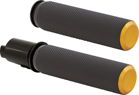 Arlen Ness Knurled Gold TBW Handlebar Hand Grips for 2023-2024 Harley Touring
