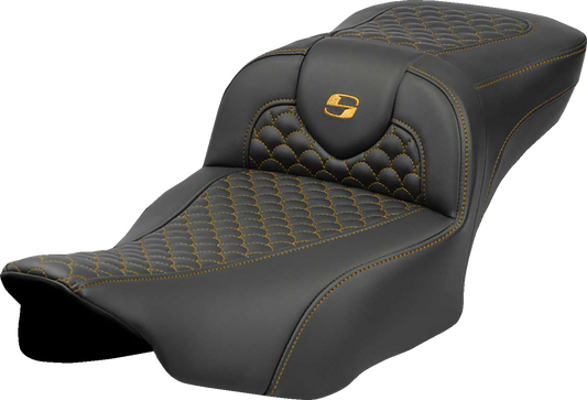 Saddlemen Extended Reach Roadsofa Gold Stitch Seat fits 2023-2025 Harley Touring