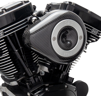 S&S Black Carbon Fiber Teardrop Stealth Air Filter Cover for Harley Davidson