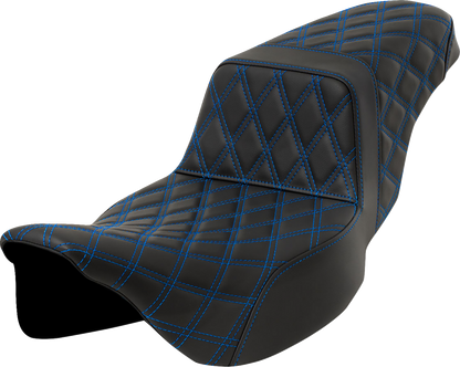 Saddlemen Step Up Extended Blue Lattice Gel Seat fits 2008-2025 Harley Touring