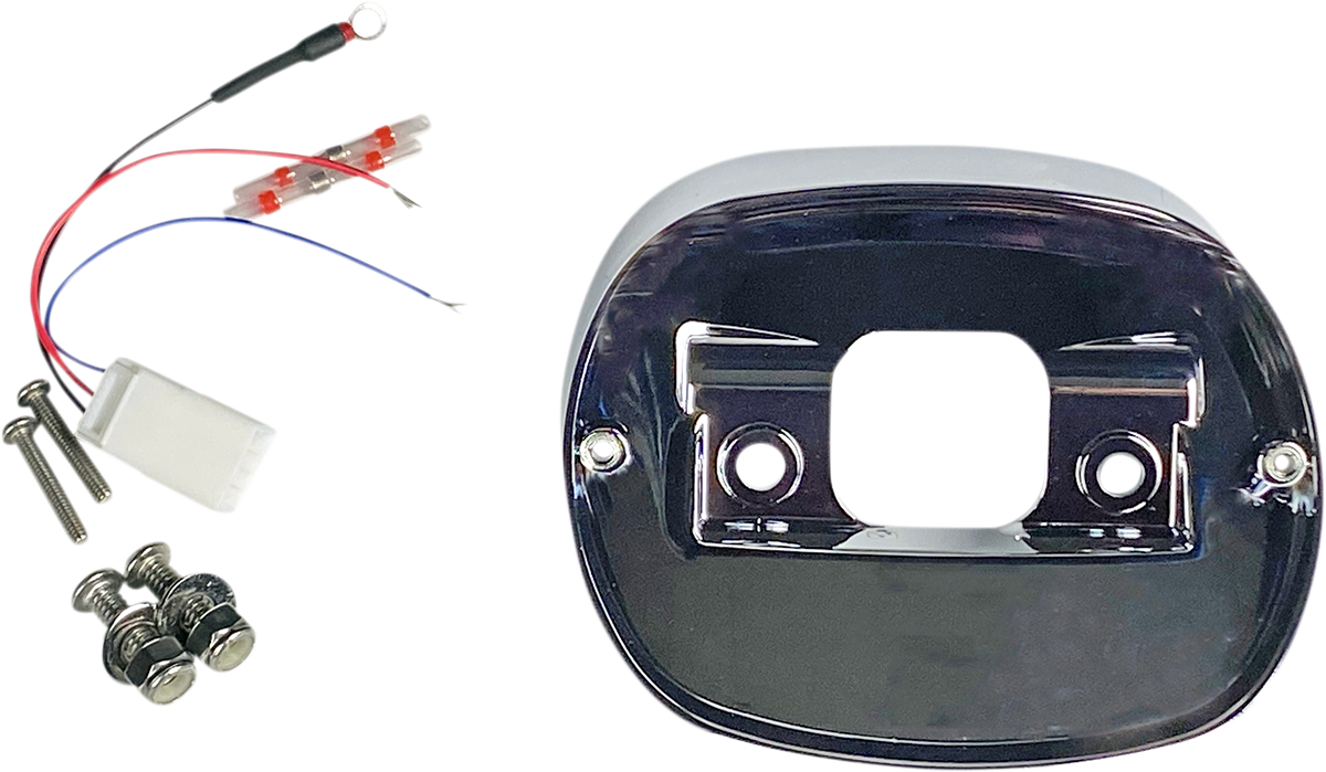Custom Dynamics Chrome Taillight Fender Base Plate & Harness1973-1999 Harley