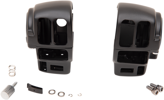 Drag Specialties Black Handlebar Switch Housing Kit 96-07 Harley Touring FLHR