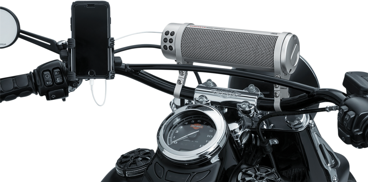 Kuryakyn 2719 Road Thunder Silver 300w Handlebar Speaker Sound Bar for Harley