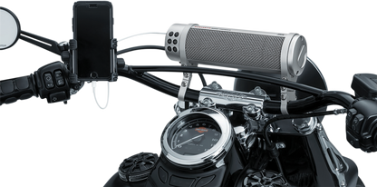 Kuryakyn 2719 Road Thunder Silver 300w Handlebar Speaker Sound Bar for Harley
