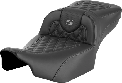 Saddlemen Roadsofa Gray Lattice Extended Gel Seat fits 2023-2026 Harley Touring