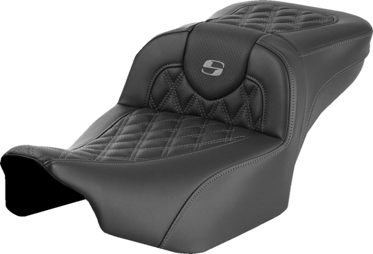 Saddlemen Roadsofa Gray Lattice Extended Gel Seat fits 2023-2025 Harley Touring