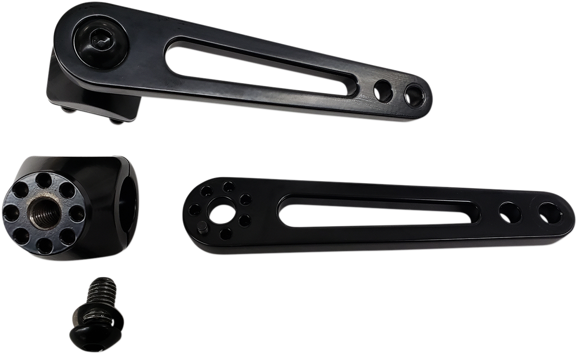 Rivco Black Powder Coated Driver 1" Clamp on Adjustable Footpeg Mounts