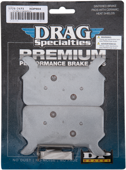 Drag Premium Sintered Metal Rear Brake Pads for 1986-1999 Harley Touring