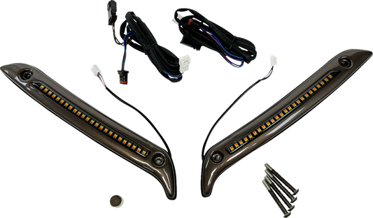 Custom Dynamics Bronze LED Windshield Trim Lights 2022-2024 Harley Low Rider ST