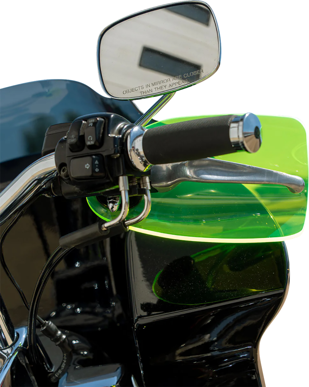 Klock Werks Flare Green Ice Hand Guards fits 1982-2025 Harley Cable Clutch