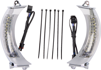 Ciro Fang Headlight Bezel LED Turn Signals for 2015-2024 Harley Road Glide FLTRK