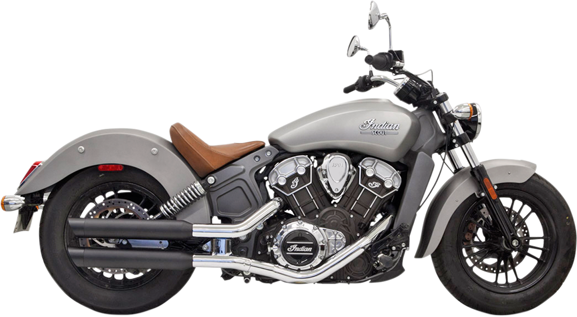 Bassani 3" Classic Black Slip On Mufflers for 2017-2024 Indian Scout Bobber